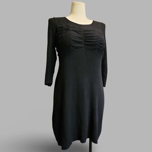 ☆Versatile Black Sweater Dress By Madison 3/4 sleeve Goth Emo scene warm & cozy